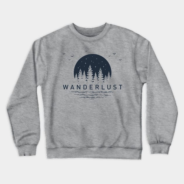 Wanderlust Travel Gift Crewneck Sweatshirt by LaarniGallery